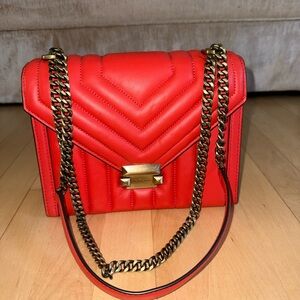 Michael Kors Vibrant Red Quilted Shoulder Bag